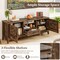 Farmhouse TV Console for 65-Inch TVs with Woven Doors and Storage